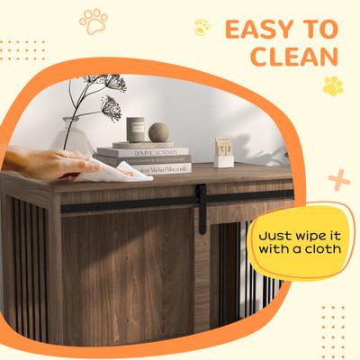 Show full view: PawHut Furnisture Style Dog Cratem, Brown, 39 inch slide 8 of 9