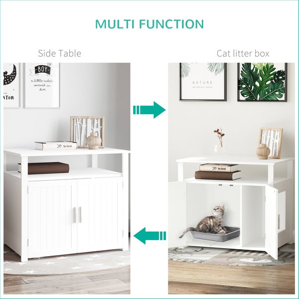 PawHut End Table Cat Litter Box Enclosure