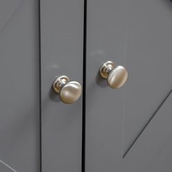 PawHut Furniture Style Cat Litter Box Enclosure Farmhouse Table, Grey, 33.75 x 19 x 20.5-in slide 2 of 9