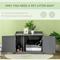 Show in main carousel: PawHut Furniture Style Cat Litter Box Enclosure Farmhouse Table, Grey, 33.75 x 19 x 20.5-in slide 5 of 9