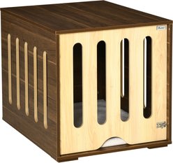 PawHut Furniture Style Dog Crate End Table with Removable Door Panel, Brown, 24 inch