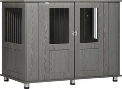 PawHut Furniture Style Dog Crate, Gray, 46 inch