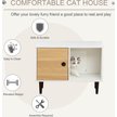 Show in main carousel: PawHut Furniture Style Elevated Cat House Side Table with Cushion & Storage, White, 29.5 x 15.75 x 22-in slide 5 of 9