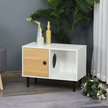 Show in main carousel: PawHut Furniture Style Elevated Cat House Side Table with Cushion & Storage, White, 29.5 x 15.75 x 22-in slide 2 of 9