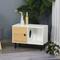 Show in main carousel: PawHut Furniture Style Elevated Cat House Side Table with Cushion & Storage, White, 29.5 x 15.75 x 22-in slide 3 of 11