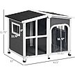 Show in main carousel: PawHut Giant Window Wooden Indoor/Outdoor Dog House, Dark Gray slide 3 of 9