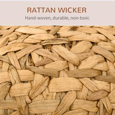 Show full view: PawHut Hand-Woven Braided Banana Leaf Cat House, Natural Wood slide 5 of 9