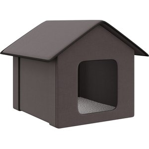 PawHut Heated Outdoor Cat House, Brown, Brown