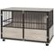 Show in main carousel: PawHut Heavy Duty Furniture Style Dog Crate End Table with 3 Doors, Walnut, 39.4 x 23.6 x 26.8-in slide 1 of 9