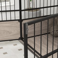 PawHut Heavy Duty Furniture Style Dog Crate End Table with 3 Doors, Walnut, 39.4 x 23.6 x 26.8-in slide 2 of 9