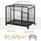 Show in main carousel: PawHut Heavy Duty Indoor & Outdoor Collapsible Metal Dog Crate, Dark Grey, 37 inch slide 7 of 10