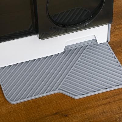 Show full view: PawHut Hooded Cat Litter Box with Litter Mat, 18-in, Gray slide 9 of 10