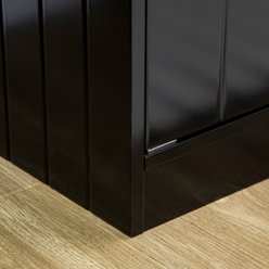 PawHut Large Elevated Dog Bowls with Storage Cabinet, Black slide 2 of 9
