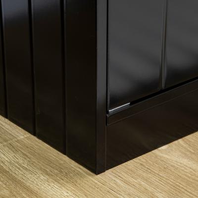 Show full view: PawHut Large Elevated Dog Bowls with Storage Cabinet, Black slide 9 of 10