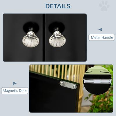 Show full view: PawHut Large Elevated Dog Bowls with Storage Cabinet, Black slide 6 of 10