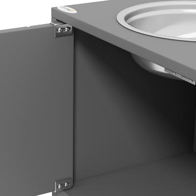 Show full view: PawHut Large Elevated Dog Bowls with Storage Cabinet, Gray slide 9 of 10