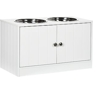 PawHut Elevated Large-Dog Bowls with Storage