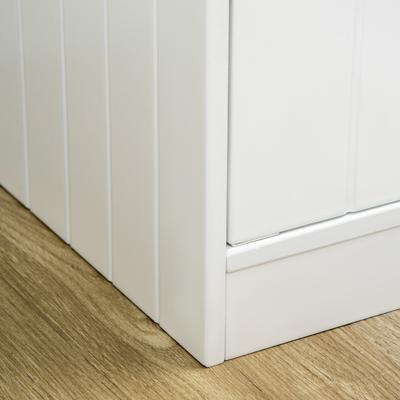 Show full view: PawHut Large Elevated Dog Bowls with Storage Cabinet, White slide 9 of 10