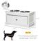 Show in main carousel: PawHut Large Elevated Dog Bowls with Storage Drawer, White slide 3 of 9