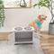 Show in main carousel: PawHut Large Stainless Steel Elevated Dog Bowls with Storage Cabinet, White slide 8 of 9