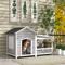 Show in main carousel: PawHut Large Wooden Dog House, Light Gray slide 3 of 10