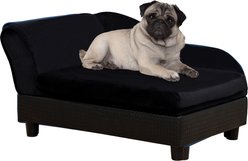 PawHut Luxury Elevated Small Dog Sofa Bed with Storage, 29.9-in, Black