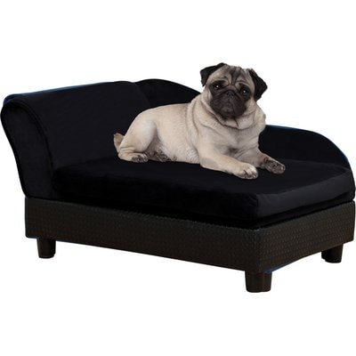 PawHut PawHut Luxury Elevated Small Dog Sofa Bed with Storage, 29.9-in, Black