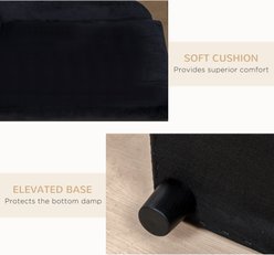 PawHut Luxury Elevated Small Dog Sofa Bed with Storage, 29.9-in, Black slide 2 of 9