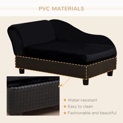 Show full view: PawHut Luxury Elevated Small Dog Sofa Bed with Storage, 29.9-in, Black slide 9 of 9