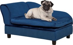 PawHut Luxury Elevated Small Dog Sofa Bed with Storage, 29.9-in, Blue