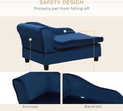 PawHut Luxury Elevated Small Dog Sofa Bed with Storage, 29.9-in, Blue slide 2 of 9