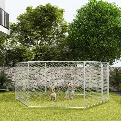 Show full view: PawHut Medium & Large Dog Outdoor Kennel, 13.4 x 11.5 x 5.6-ft slide 8 of 10