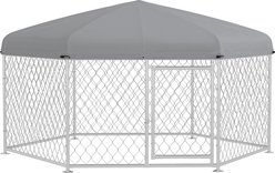 PawHut Medium & Large Dog Outdoor Kennel, 6.9 x 6.1 x 4.9-ft