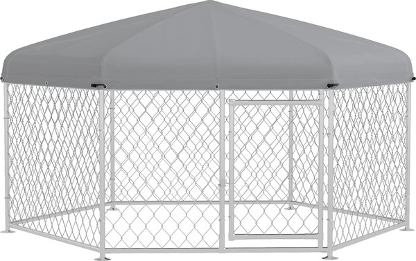 Show full view: PawHut Medium & Large Dog Outdoor Kennel, 6.9 x 6.1 x 4.9-ft slide 1 of 10