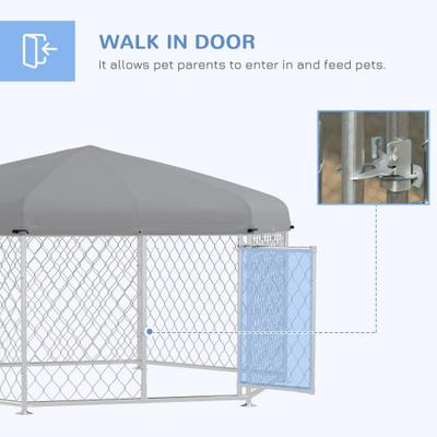 Show full view: PawHut Medium & Large Dog Outdoor Kennel, 6.9 x 6.1 x 4.9-ft slide 8 of 11