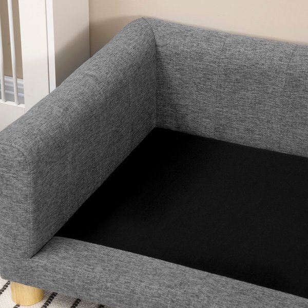 PawHut Modern Elevated Dog Sofa Bed, Dark Gray, 42.1-in