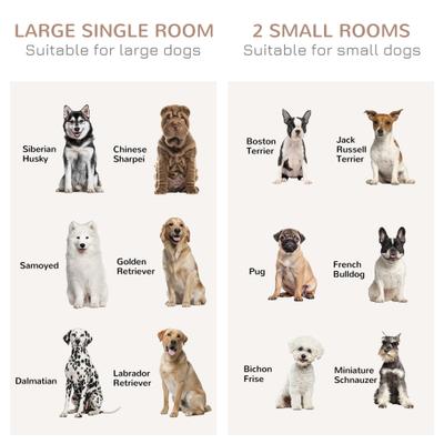 Show full view: PawHut Modern Furniture-Style Dog Crate End Table with Divider Panel, White, 47.25 x 23.5 x 34.75-in slide 8 of 9