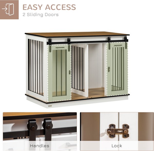 PawHut Modern Furniture-Style Dog Crate End Table with Divider Panel