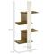 Show in main carousel: PawHut Modern Wall Mounted Cat Tree with Scratcher & Shelves, Natural Wood, 25.5 x 12.75 x 56.25-in slide 3 of 10
