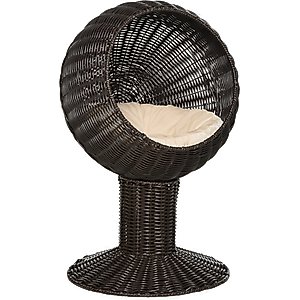 PawHut Natural Mat Grass Woven Cat House, Coffee