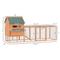 Show in main carousel: PawHut 136-in Elevated Wooden Chicken Coop, 2 Nesting Boxes, Outdoor Run, Lockable Doors, Orange slide 3 of 8