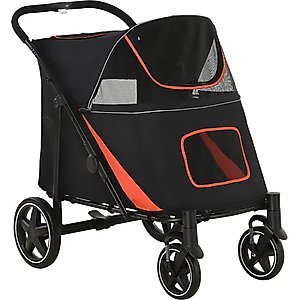 PawHut One-Click Foldable Dog Stroller, Black