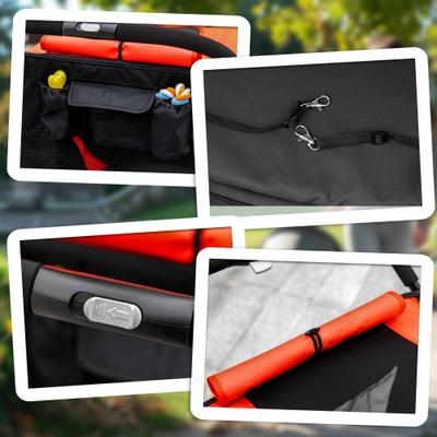 Show full view: PawHut One-Click Foldable Dog Stroller, Red slide 9 of 11