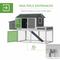 Show in main carousel: PawHut Outdoor Back Yard House Poultry Cage Wooden with Raised Garden Bed, Run Area, & Removable Tray Nesting Box Chicken Coop, Gray slide 5 of 8