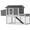 Show in main carousel: PawHut Outdoor Back Yard House Poultry Cage Wooden with Raised Garden Bed, Run Area, & Removable Tray Nesting Box Chicken Coop, Gray slide 3 of 8