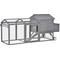Show in main carousel: PawHut Outdoor Back Yard Portable Cage House Wooden with Wheels & Nesting Box Chicken Coop, Gray slide 2 of 9
