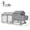 Show in main carousel: PawHut Outdoor Back Yard Portable Cage House Wooden with Wheels & Nesting Box Chicken Coop, Gray slide 3 of 9