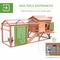 Show in main carousel: PawHut Outdoor Back Yard Portable Cage House Wooden with Wheels & Nesting Box Chicken Coop, Natural Wood slide 5 of 8