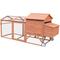 Show in main carousel: PawHut Outdoor Back Yard Portable Cage House Wooden with Wheels & Nesting Box Chicken Coop, Natural Wood slide 4 of 8