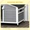 Show in main carousel: PawHut Outdoor Cabin-Style Wooden Dog House, Gray slide 9 of 10